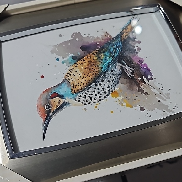 Northern Flicker Bird Watercolor Oil Painting Framed Art‎ Print - Picture 3 of 9